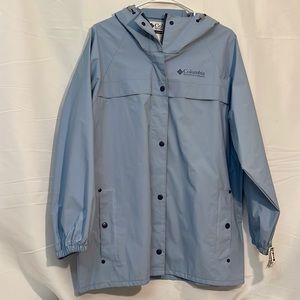 #2087 Columbia rain jacket light, blue size medium NWOT